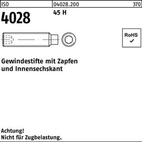 Gewindestift ISO 4028 Zapfen/Innen-6kt M6x 45 45 H 200 Stück - VPE: 200