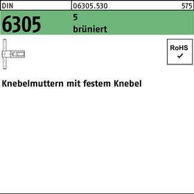 Knebelmutter DIN 6305 festem Knebel M16 5 brüniert 1 Stück