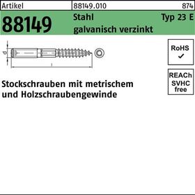 Stockschraube R 88149 Typ 23 E M6x 120 Stahl galv.verz. 100 Stück - VPE: 100