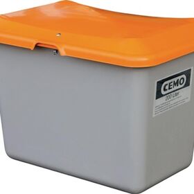 Streugutbehälter L890xB600xH640mm 200l GFK grau/orange o.Entnahmeöffnung CEMO