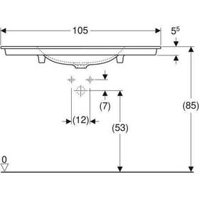 Geberit Möbelwaschtisch ONE weiß, ohne Hahnloch 1050x480mm