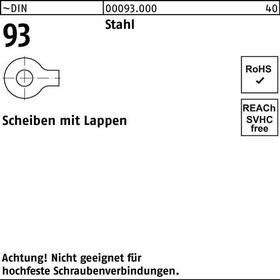 Unterlegscheibe DIN 93 Lappen 34 Stahl 50 Stück - VPE: 50