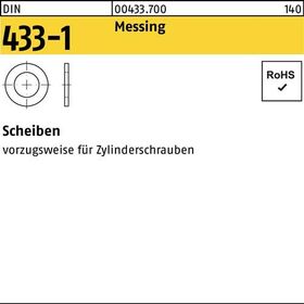 Scheibe DIN 433-1 5,3x 9x1 Messing 1000 Stück - VPE: 1000