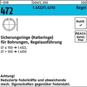 Sicherungsring DIN 472 28x 1,2 1.4122 Regelausf. 50 Stück - VPE: 50