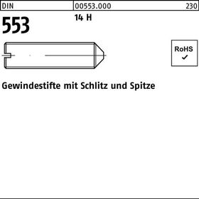 Gewindestift DIN 553 Schlitz/Spitze M5x 5 14 H 1000 Stück - VPE: 1000