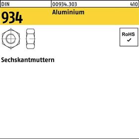 Sechskantmutter DIN 934 M12 Aluminium 50 Stück - VPE: 50