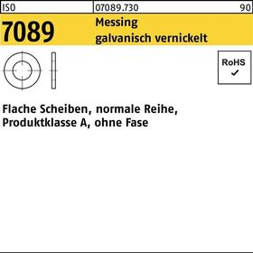 Unterlegscheibe ISO 7089 o.Fase 6 Messing galv. vernickelt 1000 Stück - VPE: 1000