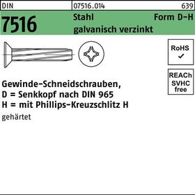 Gewindeschneidschraube DIN 7516 SEKO PH DM 3x8-H Stahl galv.verz. 2000St. - VPE: 2000