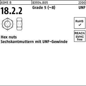 Sechskantmutter R 83934 UNF-Gewinde 1 1/4 Grade 5 (~8) 10 Stück - VPE: 10