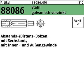 Sechskantabstandsbolzen R 88086 M5x 45/10 Innen/Außengew. Stahl gal Zn 100St. - VPE: 100