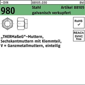 Sechskantmutter R 88105 Klemmteil M12 SW 19 Stahl galv. verkupfert 100St. - VPE: 100