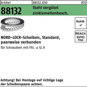 Unterlegscheibe R 88132 geklebt NL 3 Sta zinklamellenb. 200St NORD-LOCK - VPE: 200