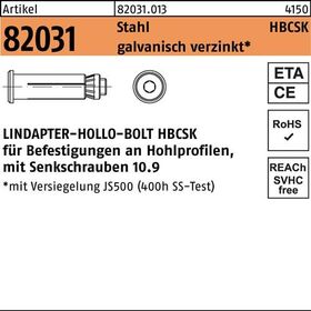 Hohlraumdübel R 82031 Senkschraube HBCSK 10-1 (50/22) 10.9 verz. 1St. LINDAPTER