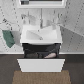 Duravit Waschtischunterbau L-CUBE 620x391mm 1 Ausz. we ma ES Ahorn mitte