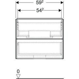 Geberit Waschtischunterschrank ONE 2 Schub 600x504x470mm weiß lackiert matt