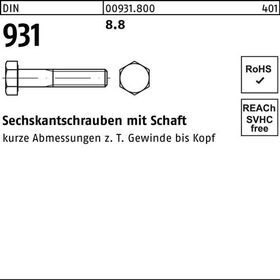 Sechskantschraube DIN 931 Schaft M5x 55 8.8 200 Stück - VPE: 200