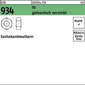 Sechskantmutter DIN 934 M36 10 galv.verz. 10 Stück - VPE: 10