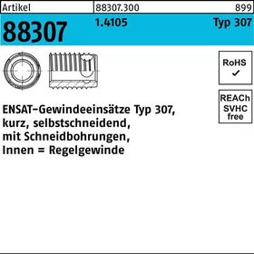 Gewindeeinsatz R 88307 Typ 307 M5x 7 1.4105 50 Stück ENSAT - VPE: 50