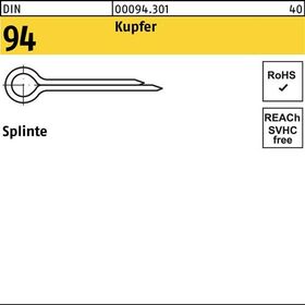 Splinte DIN 94/ISO 1234 3,2x 40 Kupfer 100 Stück - VPE: 100