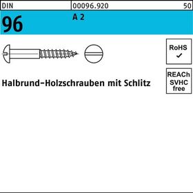 Holzschraube DIN 96 Halbrundkopf Schlitz 5x 20 A 2 200 Stück - VPE: 200