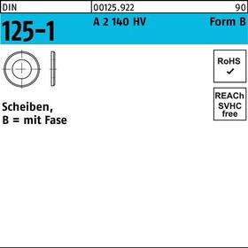 Unterlegscheibe DIN 125-1 A 17x30x3 A 2 140 HV 100 Stück - VPE: 100