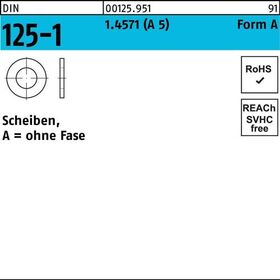 Unterlegscheibe DIN 125-1 A 21x37x3 A5/1.4571 25 Stück - VPE: 25