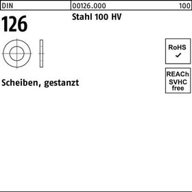 Unterlegscheibe DIN 126 45x 78x7 Stahl 100 HV gestanzt 50 Stück - VPE: 50