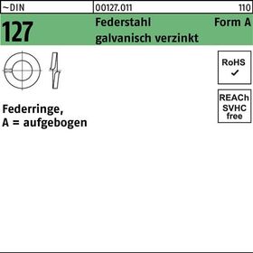 Federring DIN 127 A 8 Federstahl galv.verz. 1000 Stück - VPE: 1000