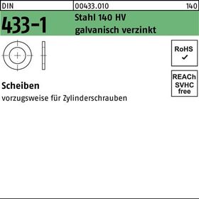 Scheibe DIN 433-1 8,4x15x1,6 Stahl 140 HV galv.verz. 1000 Stück - VPE: 1000