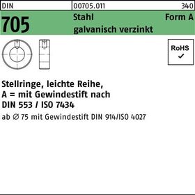 Stellring DIN 705 Gewindestift A 45x70x18 Sta galv.verz. leichte Reihe 1St.