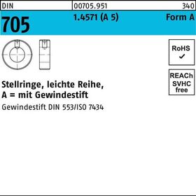 Stellring DIN 705 Gewindestift A 30x 45x 16 A 5 leichte Reihe 5 Stück - VPE: 5