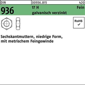 Sechskantmutter DIN 936 M27x 1,5 17 H galv.verz. 25 Stück - VPE: 25