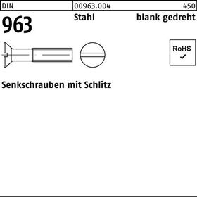 Senkschraube DIN 963 Schlitz M1,4x 10 Stahl gedreht 100 Stück - VPE: 100