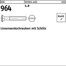 Linsensenkschraube DIN 964 Schlitz M5x 25 4.8 1000 Stück - VPE: 1000