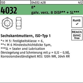 Sechskantmutter ISO 4032 M30 8 galv.verz. 8 DiSP + SL 25 Stück - VPE: 25