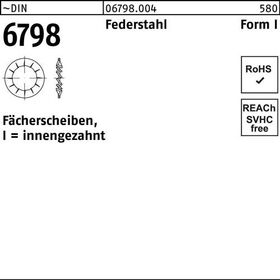 Fächerscheibe DIN 6798 FormI innengezahnt I 5,3 Federstahl 500 Stück - VPE: 500