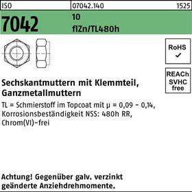 Sechskantmutter ISO 7042 Klemmteil M10 10 flZnnc 480h-L 500St. - VPE: 500