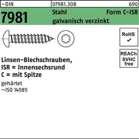 Blechschraube DIN 7981 LIKO ISR 4,2x50 -C-T20 Stahl galv.verz. Spitze 500St. - VPE: 500