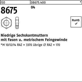 Sechskantmutter ISO 8675 Fasen M36x 3 Automatenstahl 10 Stück - VPE: 10