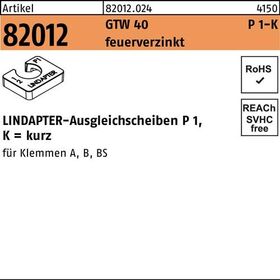 Ausgleichscheibe R 82012 GTW 40 P1 M12/6,0 feuerverz. 1 Stück LINDAPTER