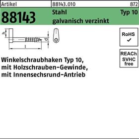 Winkelschraubhaken R 88143 Typ 10 50x 5,2x 9 Stahl galv.verz. 100St. - VPE: 100