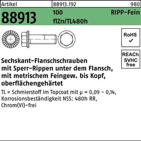 Sechskantflanschschraube R 88913 Sperr-Ripp VG M14x1,5x30 100 flZnnc480h-L 100St - VPE: 100