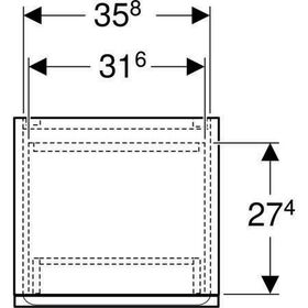 Geberit Hochschrank RENOVA PLAN 1800x390x360mm Lack weiß hochglanz