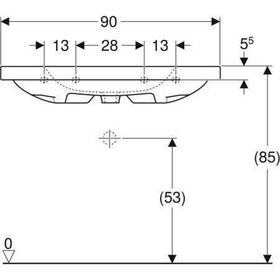 Geberit Waschtisch iCon Light 900x480mm m Abl. o HL m Überlauf weiß KT