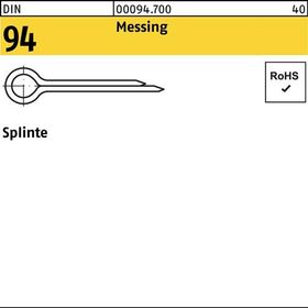Splinte DIN 94/ISO 1234 6,3x 50 Messing 100 Stück - VPE: 100