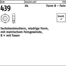 Sechskantmutter DIN 439/ISO 4035 FormB BM 24x 2 Automatenstahl 25 Stück - VPE: 25