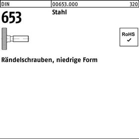 Rändelschraube DIN 653 niedrige FormM4x 20 Stahl 50 Stück - VPE: 50