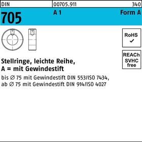 Stellring DIN 705 Gewindestift A 9x 18x 10 A 1 leichte Reihe 10 Stück - VPE: 10