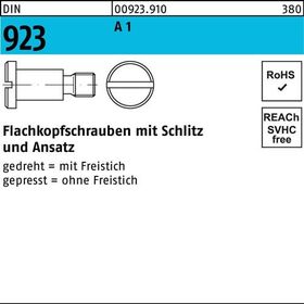 Flachkopfschraube DIN 923 Schlitz/Ansatz M5x 3x 7,0 A 1 100 Stück - VPE: 100