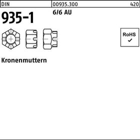 Kronenmutter DIN 935-1 M18 6/6 Automatenstahl 25 Stück - VPE: 25